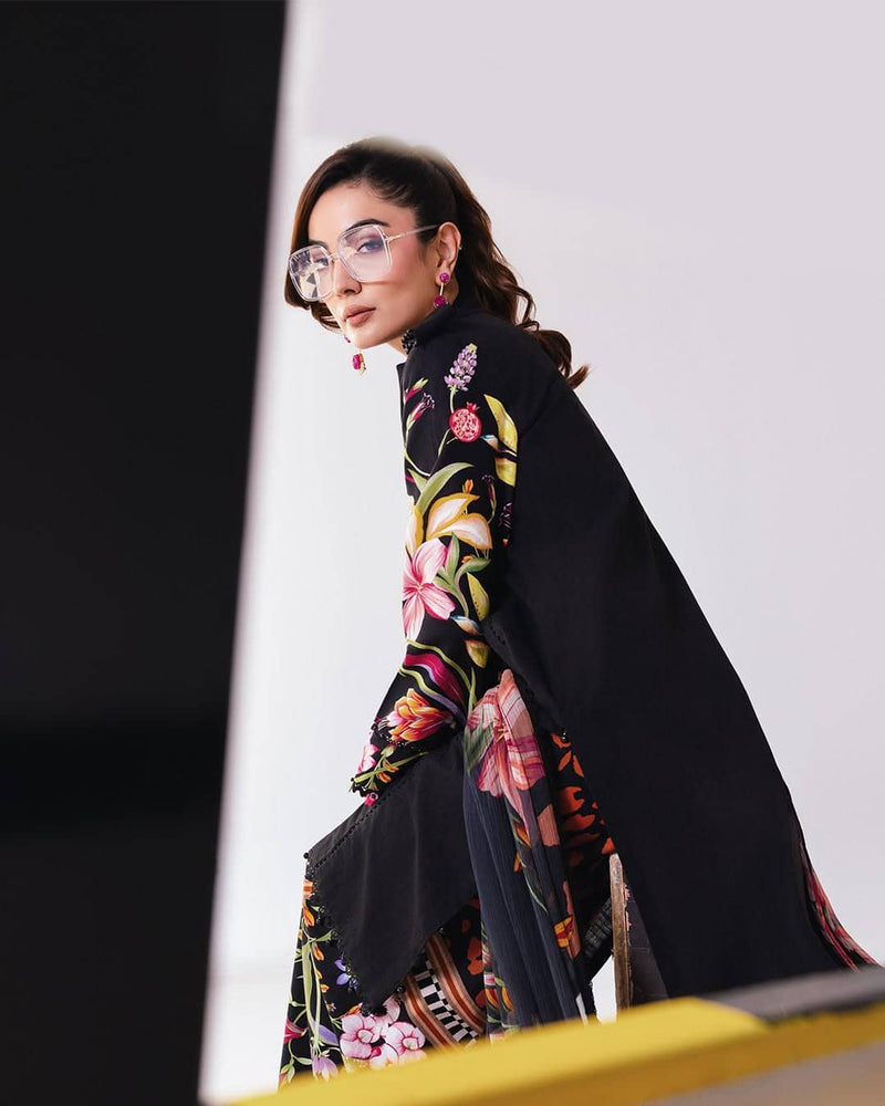 Maria B M Basics Winter/Vol 2/Slub Khaddar/1B/Black