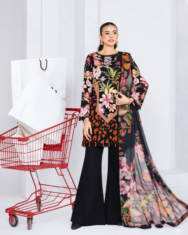 Maria B M Basics Winter/Vol 2/Slub Khaddar/1B/Black