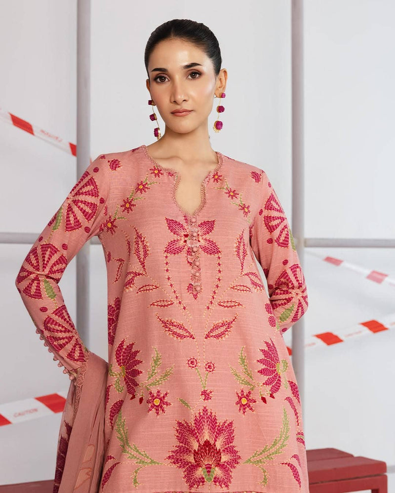 Maria B M Basics/Vol 2/Slub Khaddar/4A/Peach