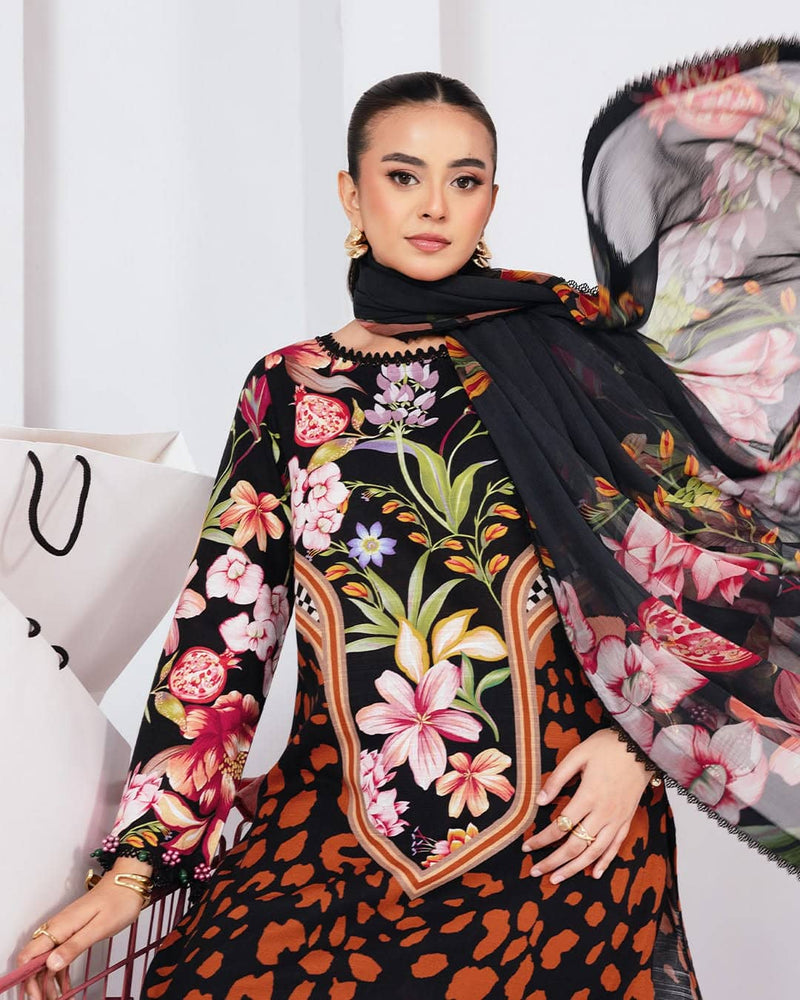 Maria B M Basics Winter/Vol 2/Slub Khaddar/1B/Black