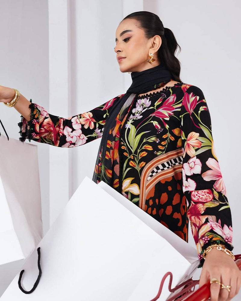 Maria B M Basics Winter/Vol 2/Slub Khaddar/1B/Black