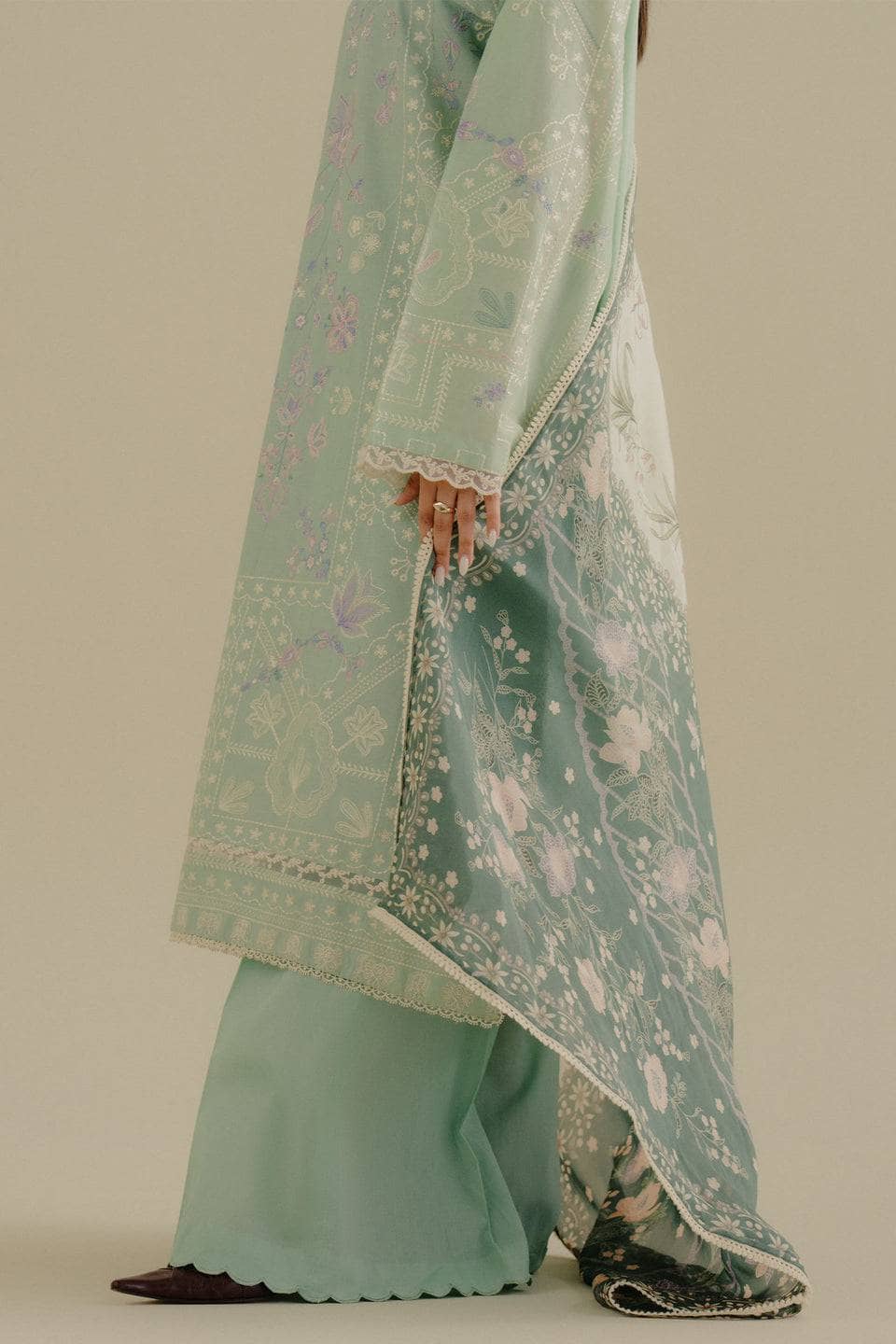 Coco Edit 2/Mint Green/Nyssa-10A/Silk Dupatta