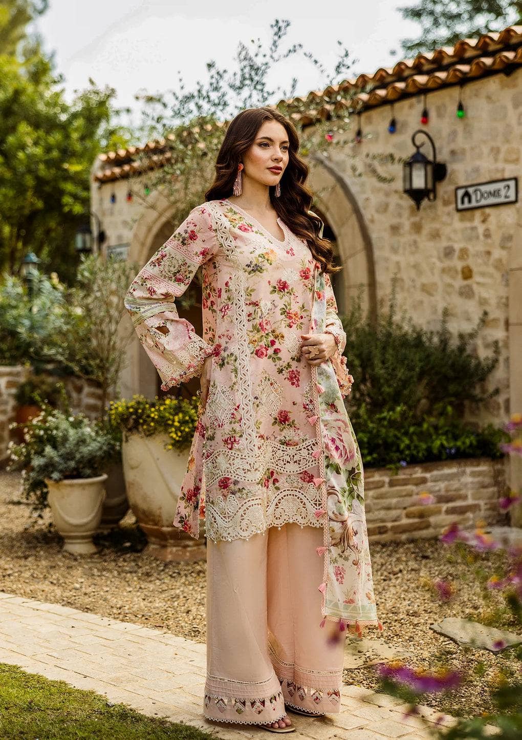 Restocked/Elaf Chikankari/ELK-04B TRUE LOVE/Pink