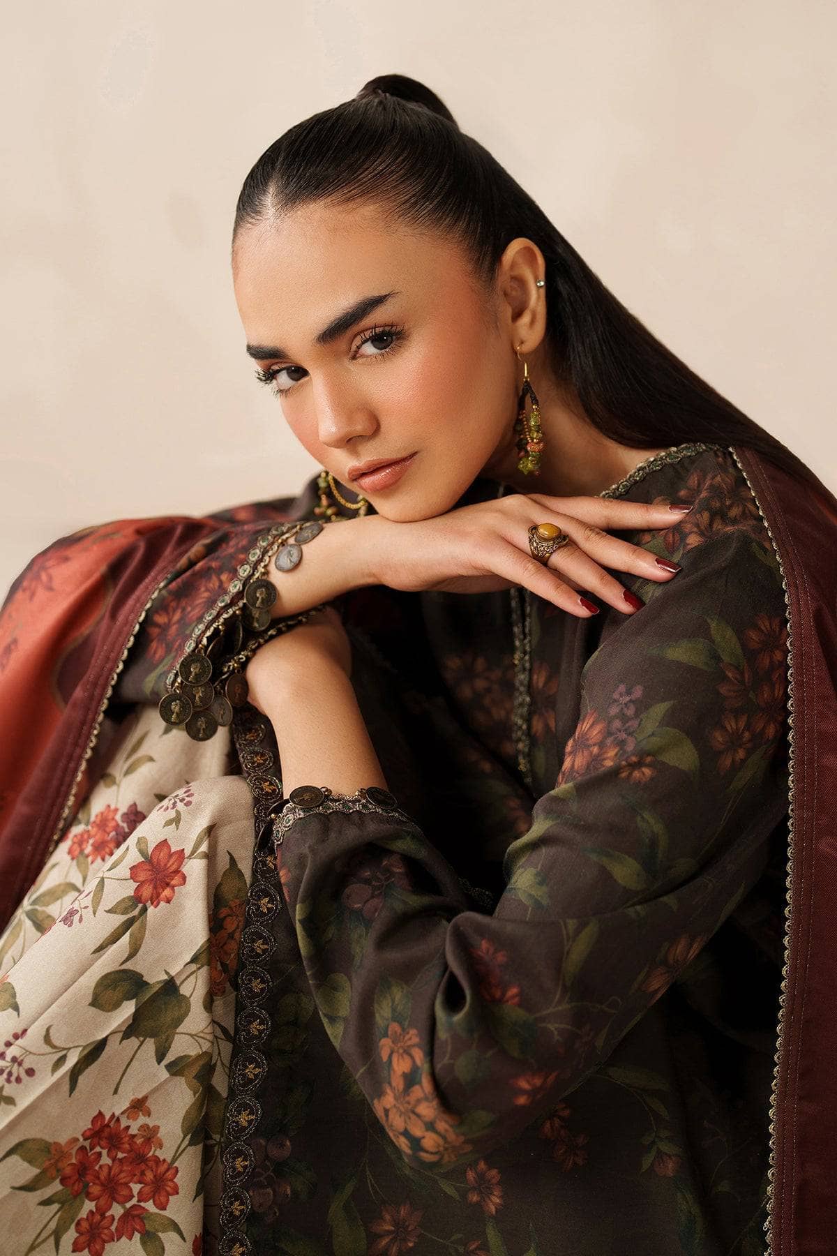 Baroque Exclusive Winter Fall Collection/EMBROIDERED VISCOSE SILK UF-4279