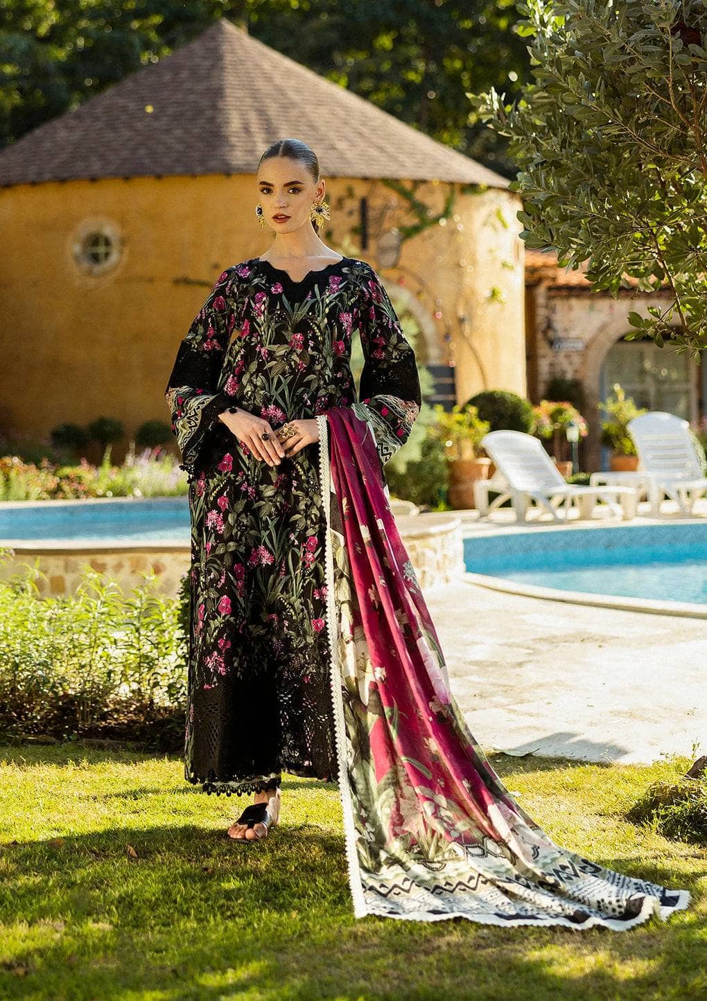 Elaf Chikankari/ELK-08A VISTA/Black