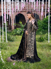 Mahnur Amelia Luxury Winter 26/Velvet Palachi Shawl/Corduroy/Striking Black/AM 05