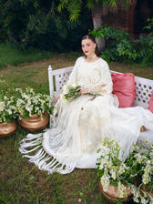 Mahnur Amelia Luxury Winter 26/Velvet Palachi Shawl/Corduroy/Ethereal Ivory/AM 13