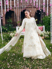 Mahnur Amelia Luxury Winter 26/Velvet Palachi Shawl/Corduroy/Ethereal Ivory/AM 13