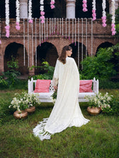 Mahnur Amelia Luxury Winter 26/Velvet Palachi Shawl/Corduroy/Ethereal Ivory/AM 13
