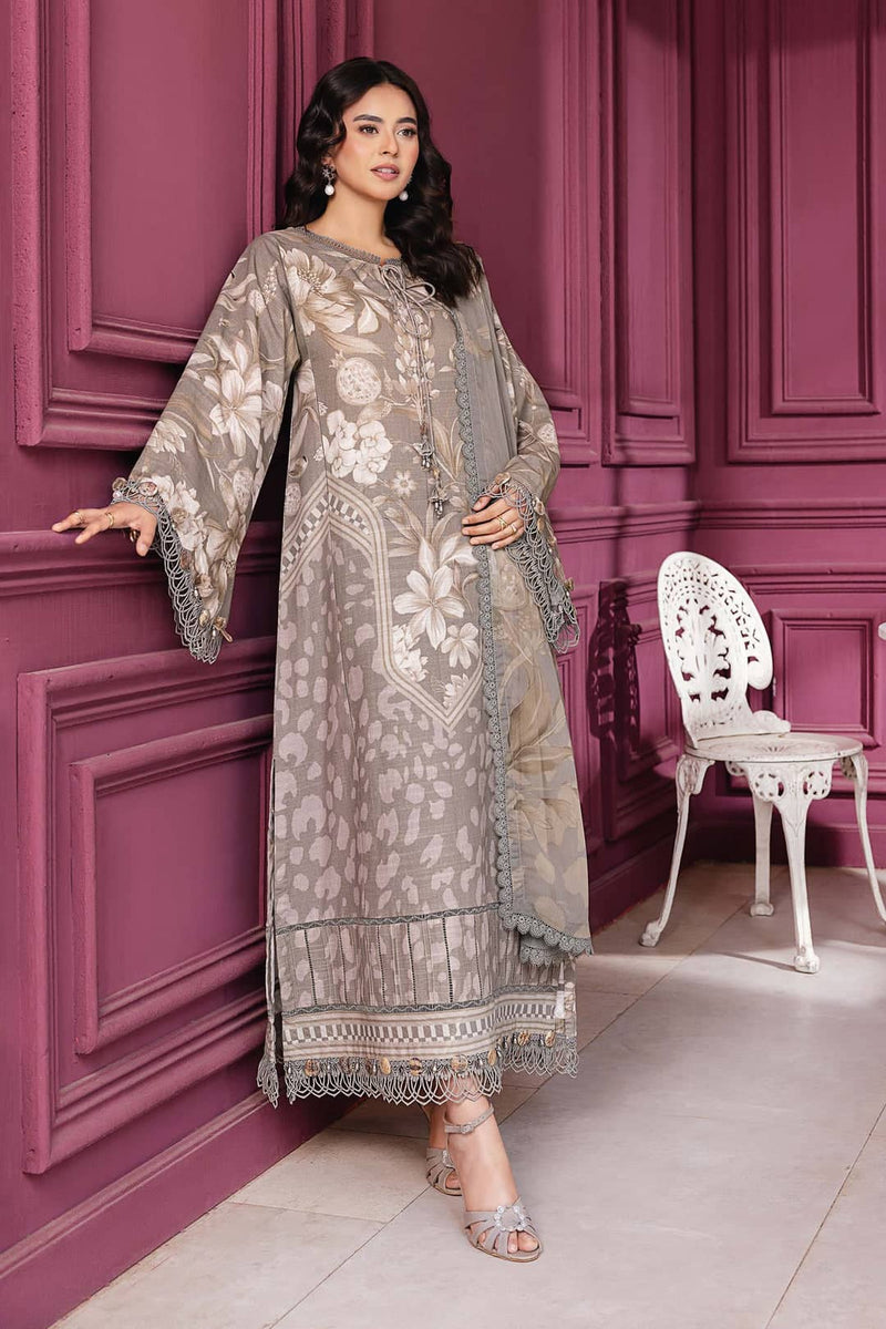 Maria B M Basics/Vol 2/Slub Khaddar/Grey/1A