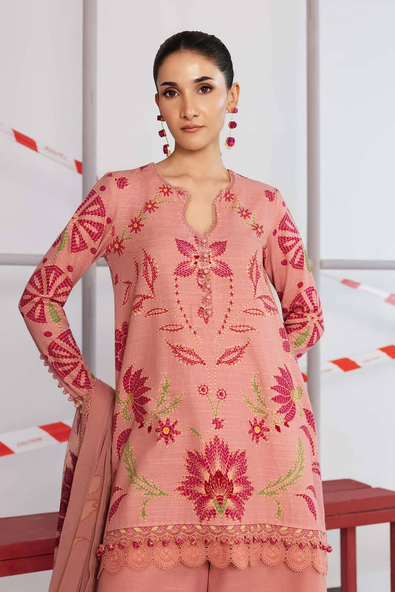 Maria B M Basics/Vol 2/Slub Khaddar/4A/Peach