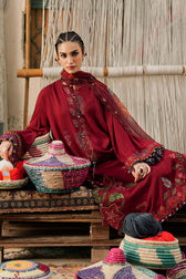 Maria B M Prints/Fall Edit 26/10 A/Dobby Linen Suit/Maroon