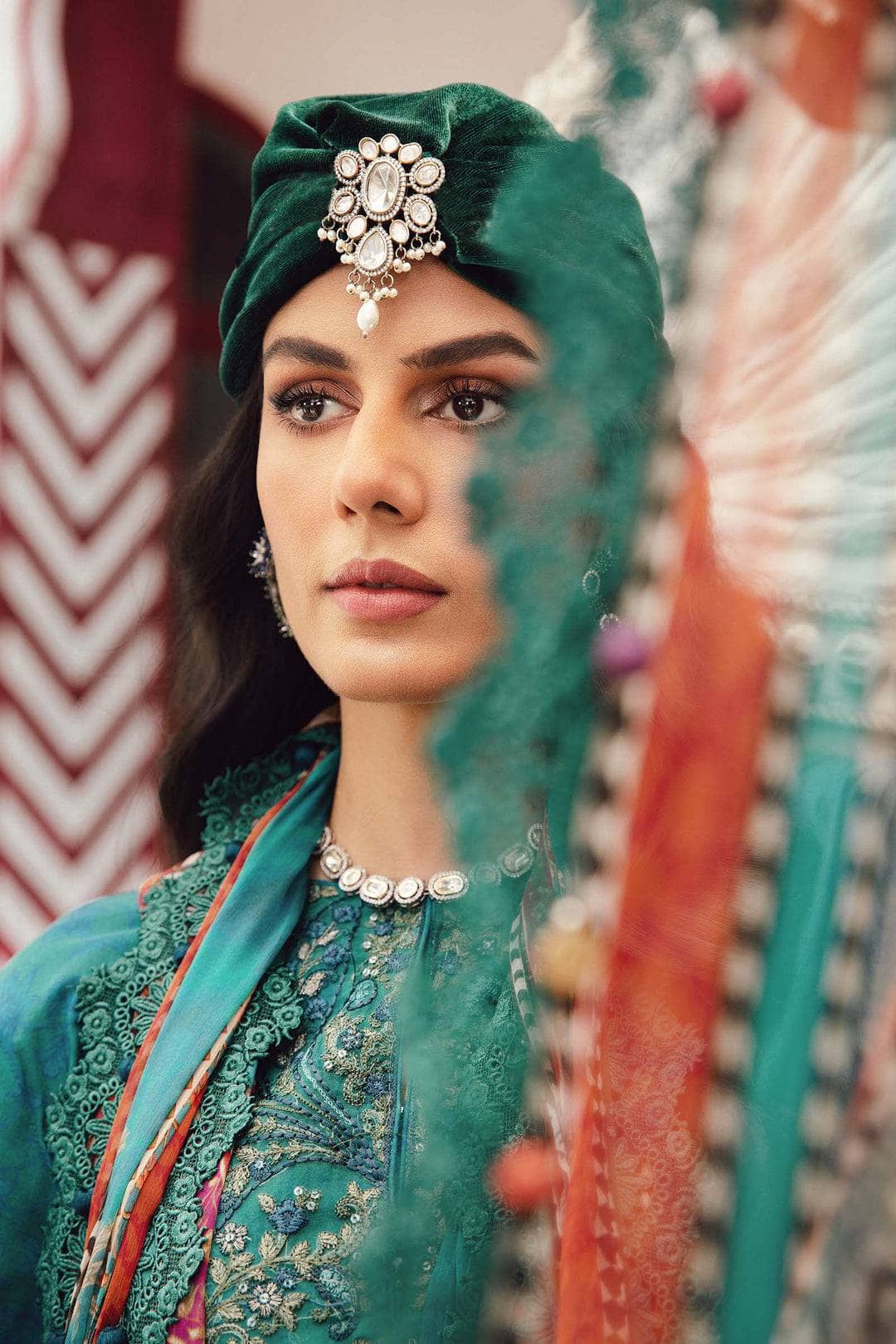 Restocked/Maria B M Prints 25/Fall Edit/10 B/Teal Green