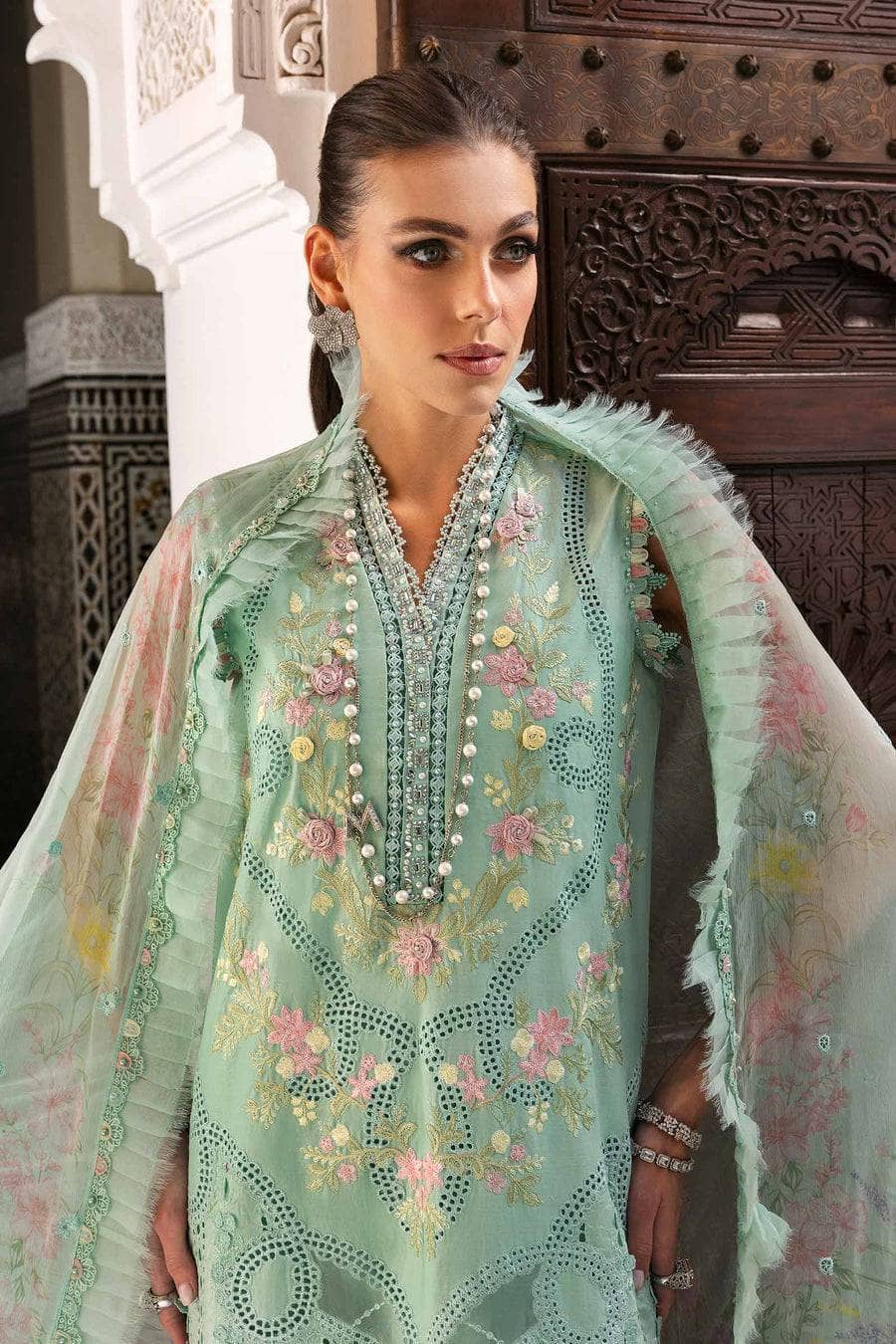 Restocked/Maria B Luxury Lawn 25/14A/Aqua
