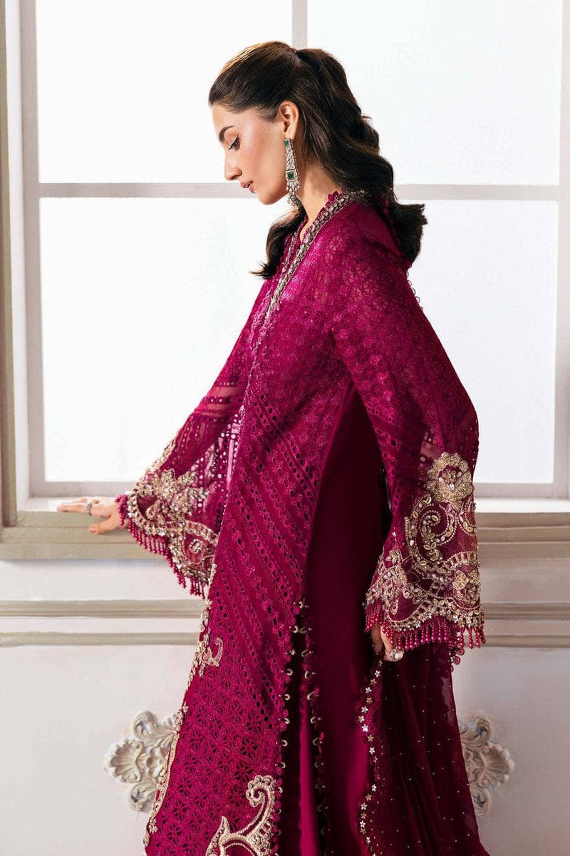 Restocked/Maria B Mbroidered 25/D 3/Magenta/Crystal Embedded