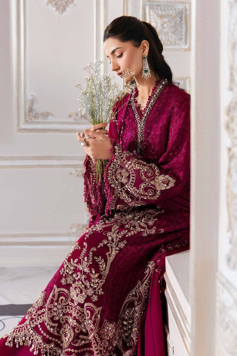 Restocked/Maria B Mbroidered 25/D 3/Magenta/Crystal Embedded