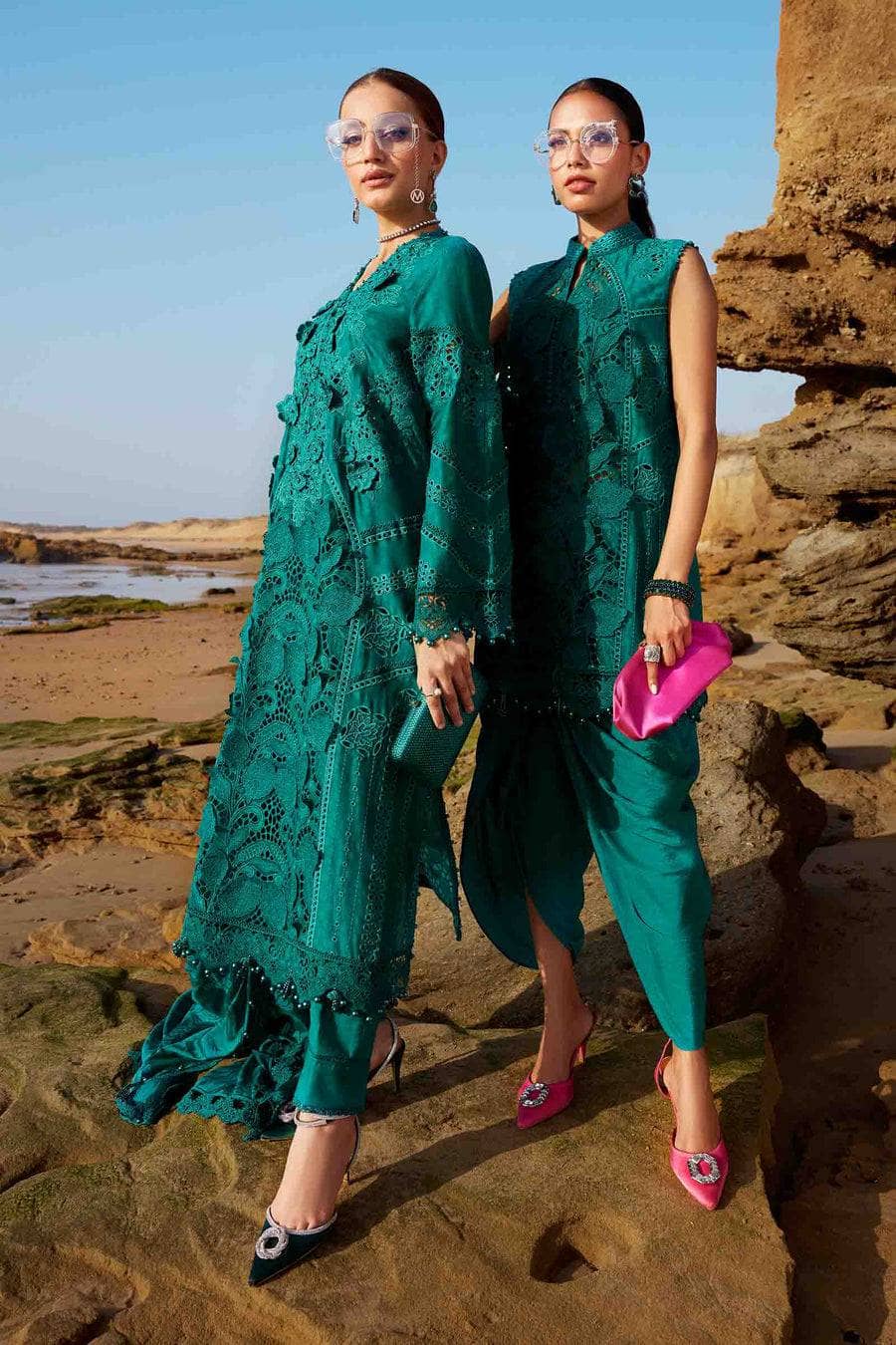 Restocked/Maria B Luxury Lawn 25/Vol 2/D 05/Sea Green