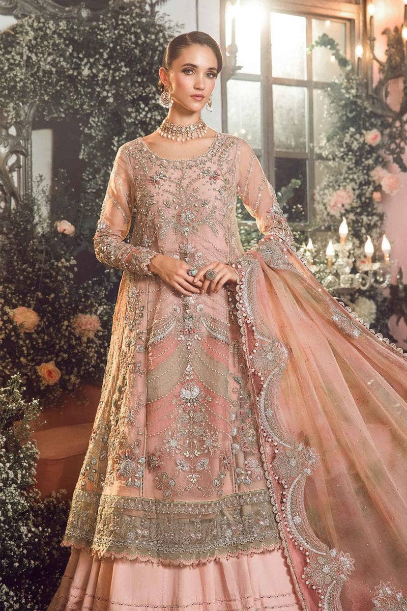 Maria B Mbroidered Wedding Couture 23/Pastel Pink BD-2706
