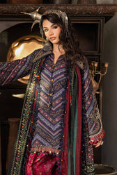 Maria B M Prints/Fall Edit 26/7 A/Cambric/Blue/Silk Dupatta