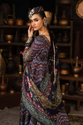 Maria B M Prints/Fall Edit 26/7 A/Cambric/Blue/Silk Dupatta