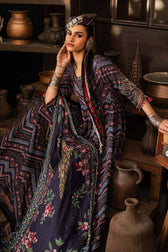 Maria B M Prints/Fall Edit 26/7 A/Cambric/Blue/Silk Dupatta