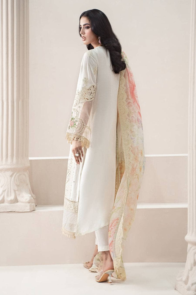 Restocked/Maria B Luxury Lawn 25/Vol 2/D 7/Off White