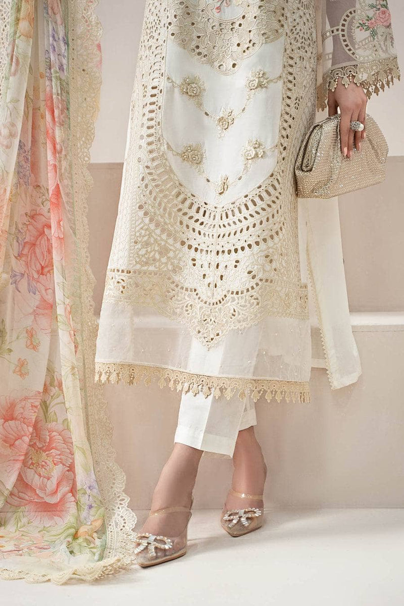Restocked/Maria B Luxury Lawn 25/Vol 2/D 7/Off White