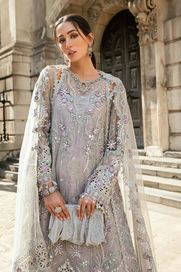 Restocked/Maria B Soiree Luxury Formals/Grey/D7