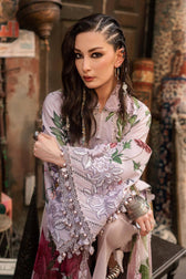 Maria B M Prints/Fall Edit 26/9 A/Dobby Linen Suit/Lilac