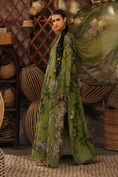 Maria B M Prints/Fall Edit 26/9 B/Dobby Linen Suit/Green