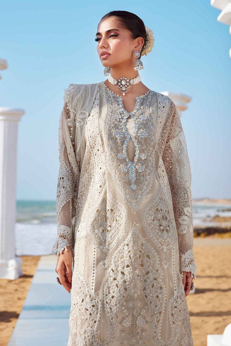 Restocked/Maria B Luxury Lawn 25/Vol 2/D 9/Ivory