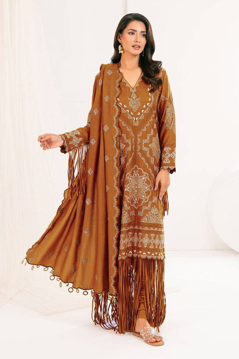 Gul Ahmed Luxe Patjhaar/Embroidered Pashmina Suit with Embroidered Shawl AP-52004