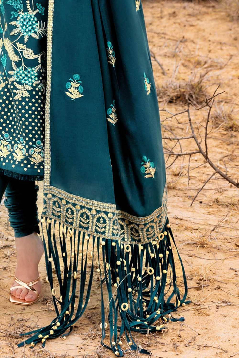Gul Ahmed Luxe Patjhaar/Embroidered Pashmina Suit with Embroidered Shawl AP-52010