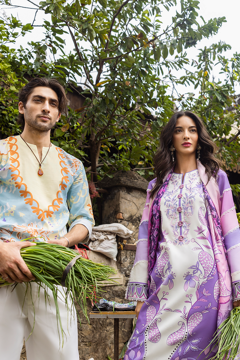 Restocked/Mushq La Dolce Hemline Prints/Fabola/Purple/Silk Dupatta