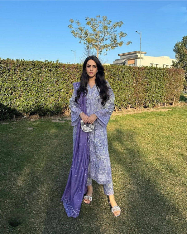 Spotted in Afrozeh Summer Together Lawnkari/Wisteria/Lilac