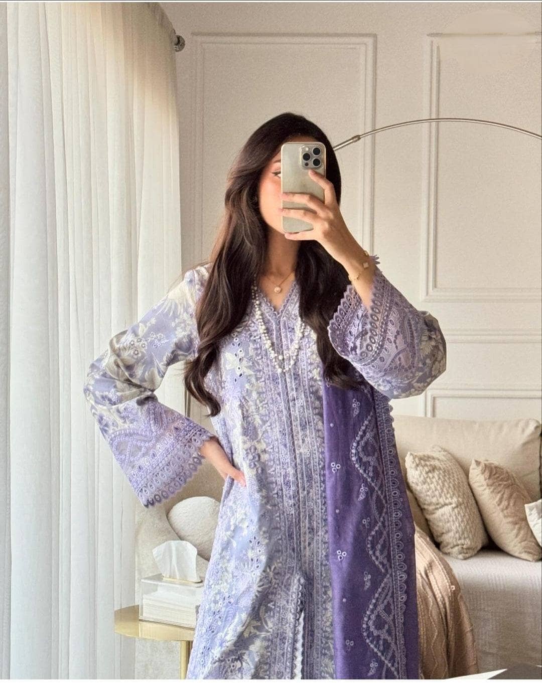 Spotted in Afrozeh Summer Together Lawnkari/Wisteria/Lilac