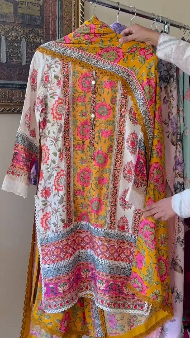 Stitched Look of Unstitched Sana Safinaz Mahay Fall Edit/Shirt Dupatta/5A/Size - S M L XL