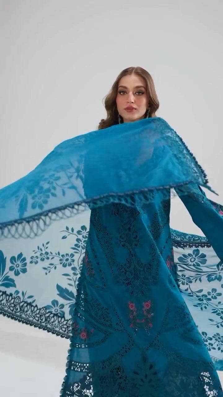 Restocked/Maria B Luxury Lawn 25/13B/Teal