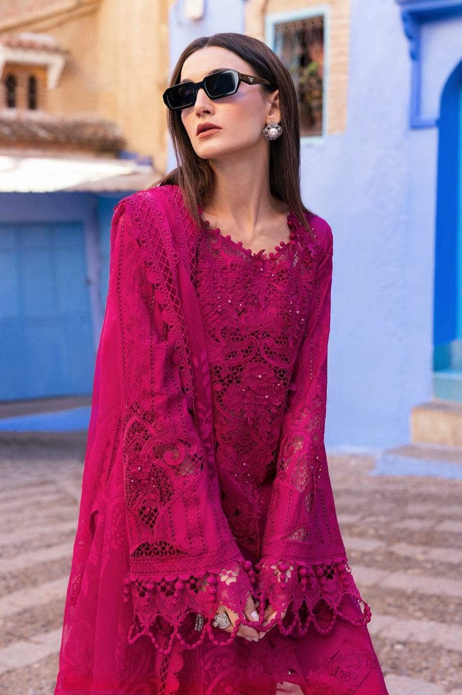 Restocked/Maria B Luxury Lawn 25/8A/Fuchsia Pink