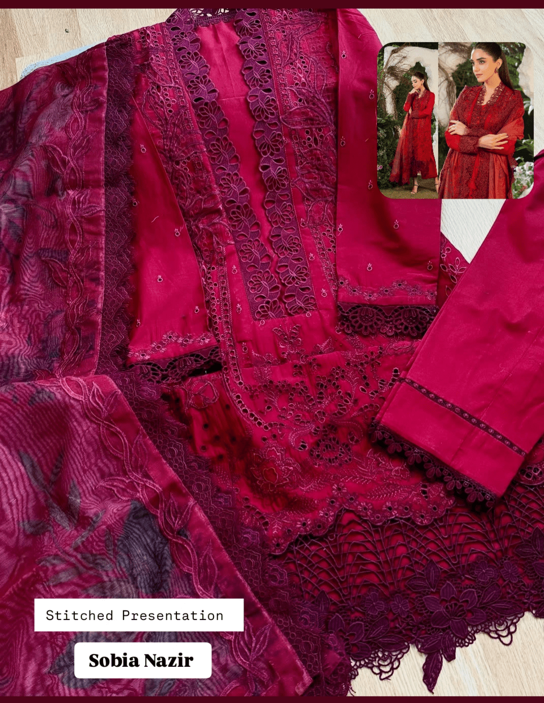 Stitched Look of Unstitched Sobia Nazir Lawn 25/3A/Size - XL L M S