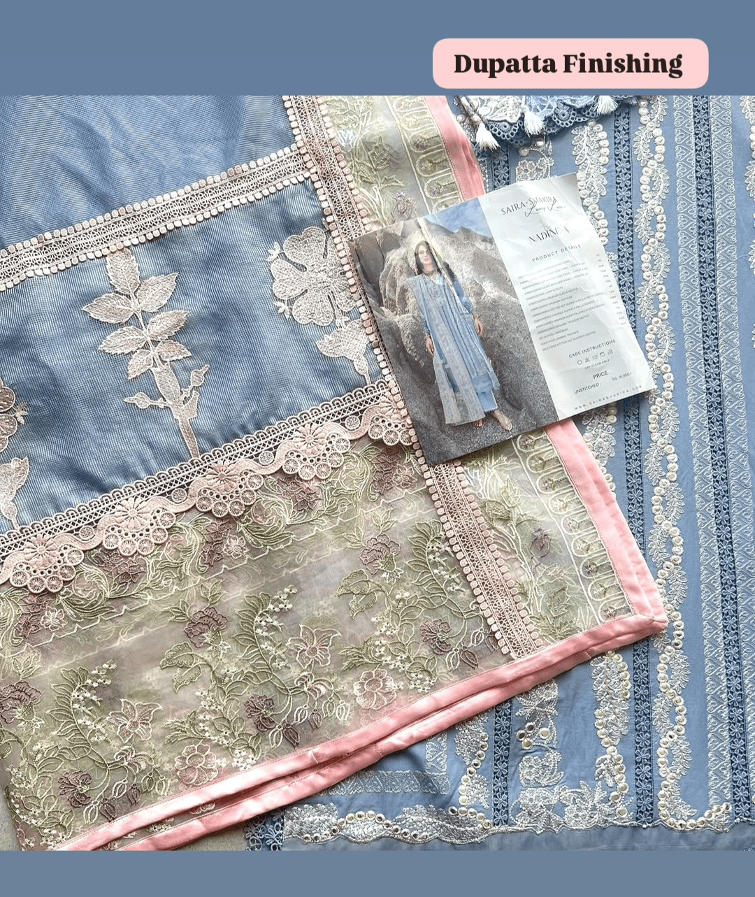 Stitched Look of Unstitched Saira Shakira Lawn 25/NADINE-A/Periwinkle /Size - XL L M S