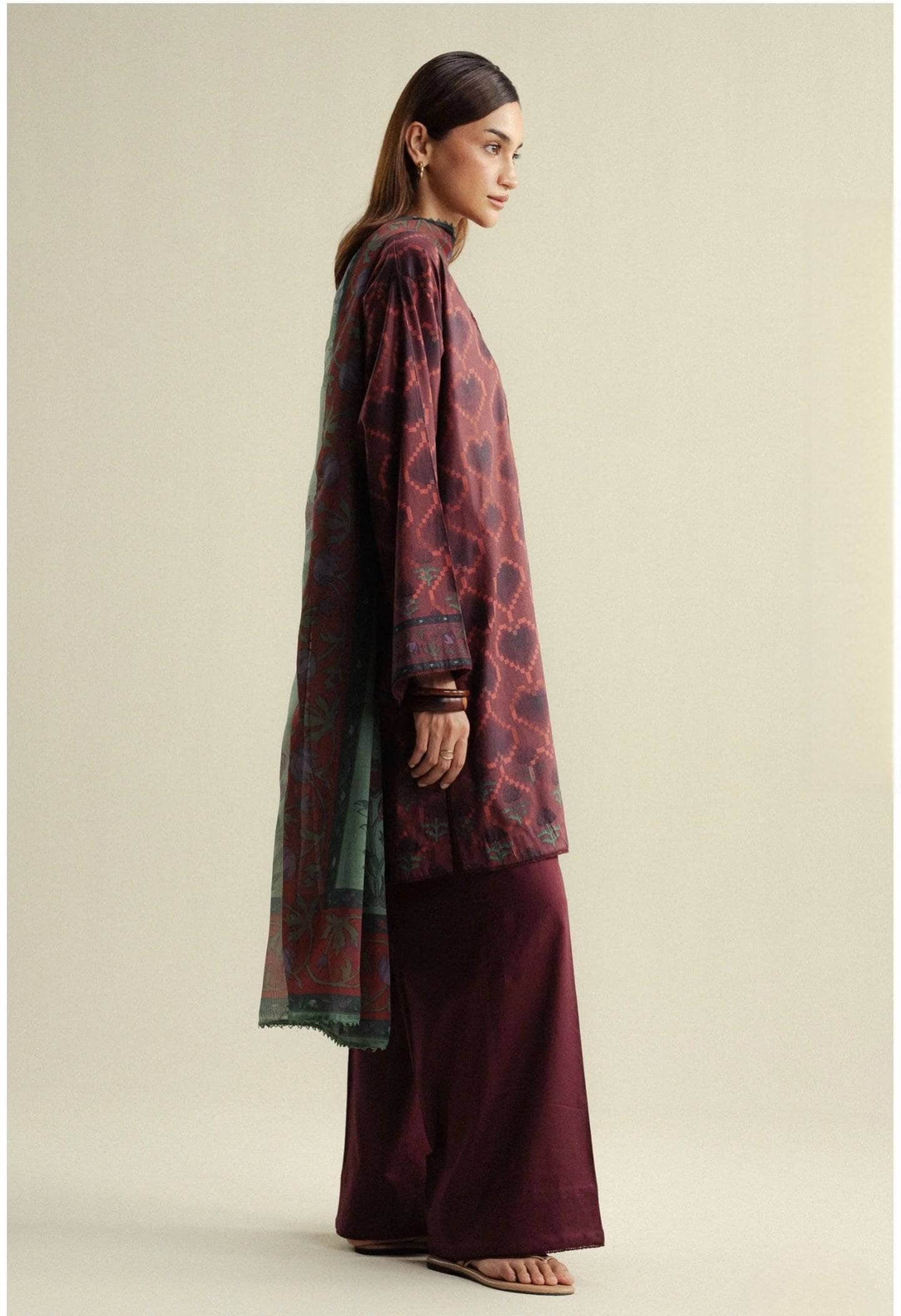 Zara Shahjahan Coco Prints 25/Fall Edit/Rove-6B/Deep Choclate