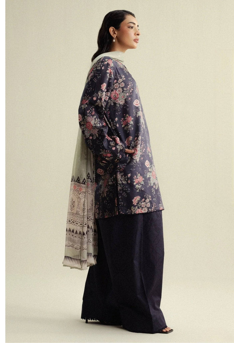 Zara Shahjahan Coco Prints 25/Fall Edit/Aster-4A/Aster-4A/Blue