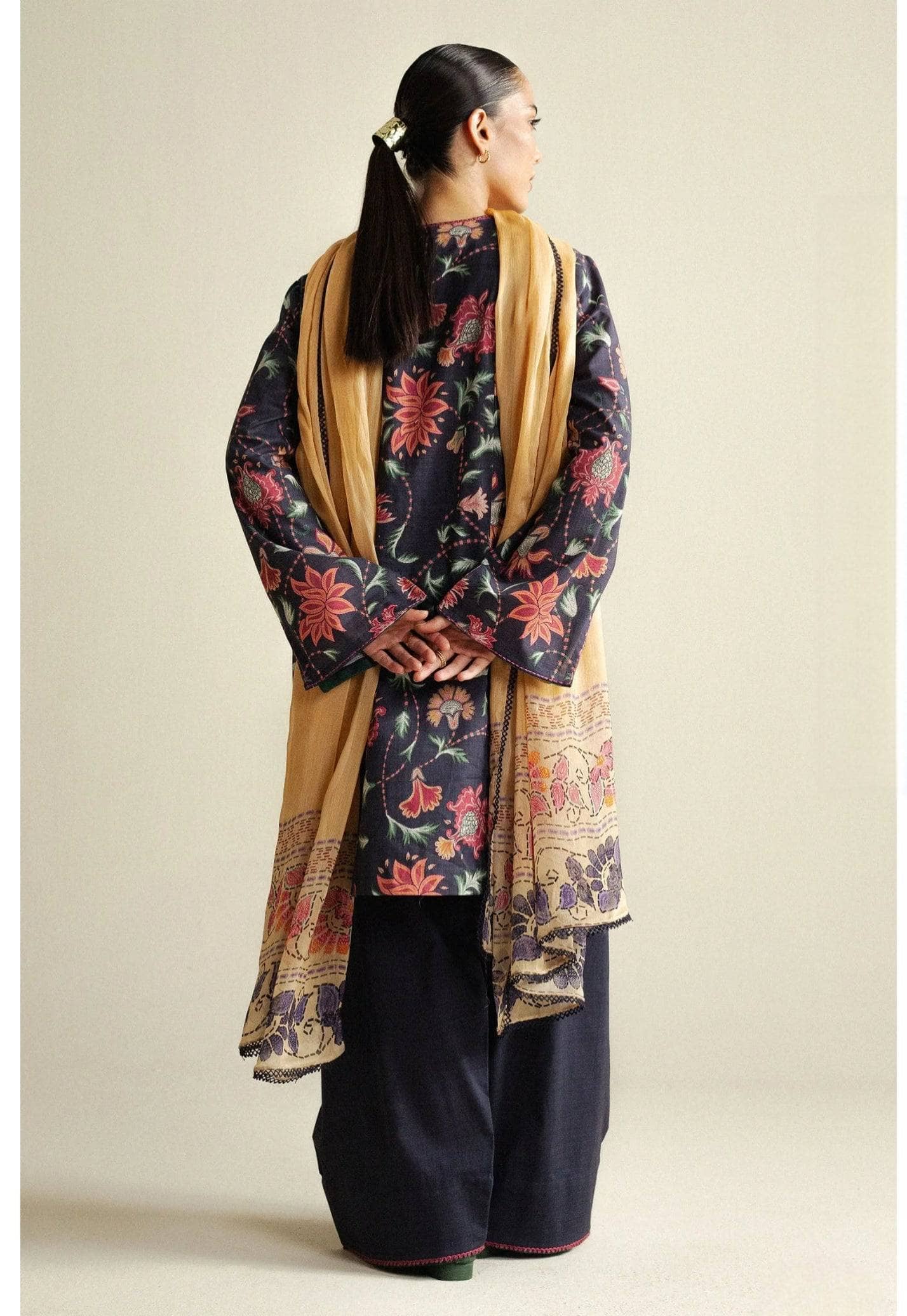 Zara Shahjahan Coco Prints 25/Meadow-1B/Fall Edit/Yale Blue