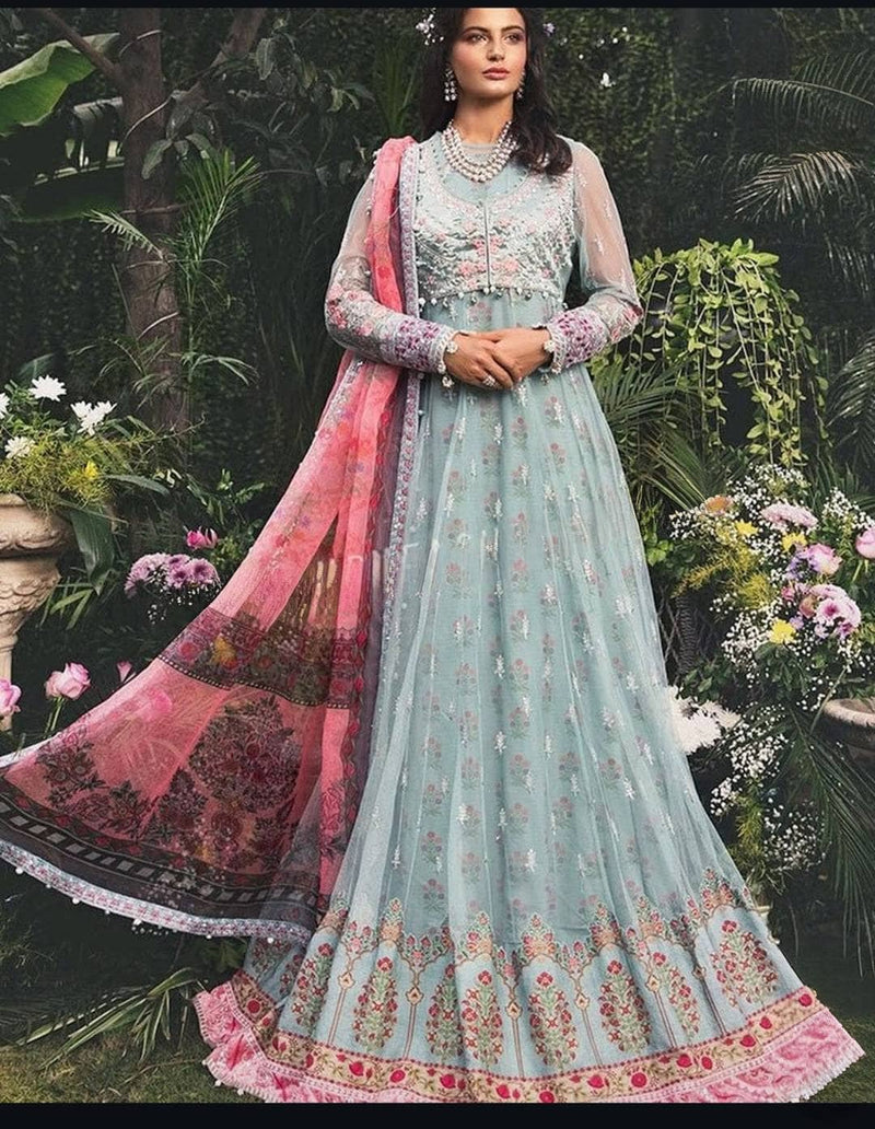 Stitched/Maria B Sateen/Large/CST-201-AZURE BLUE AND CANDY