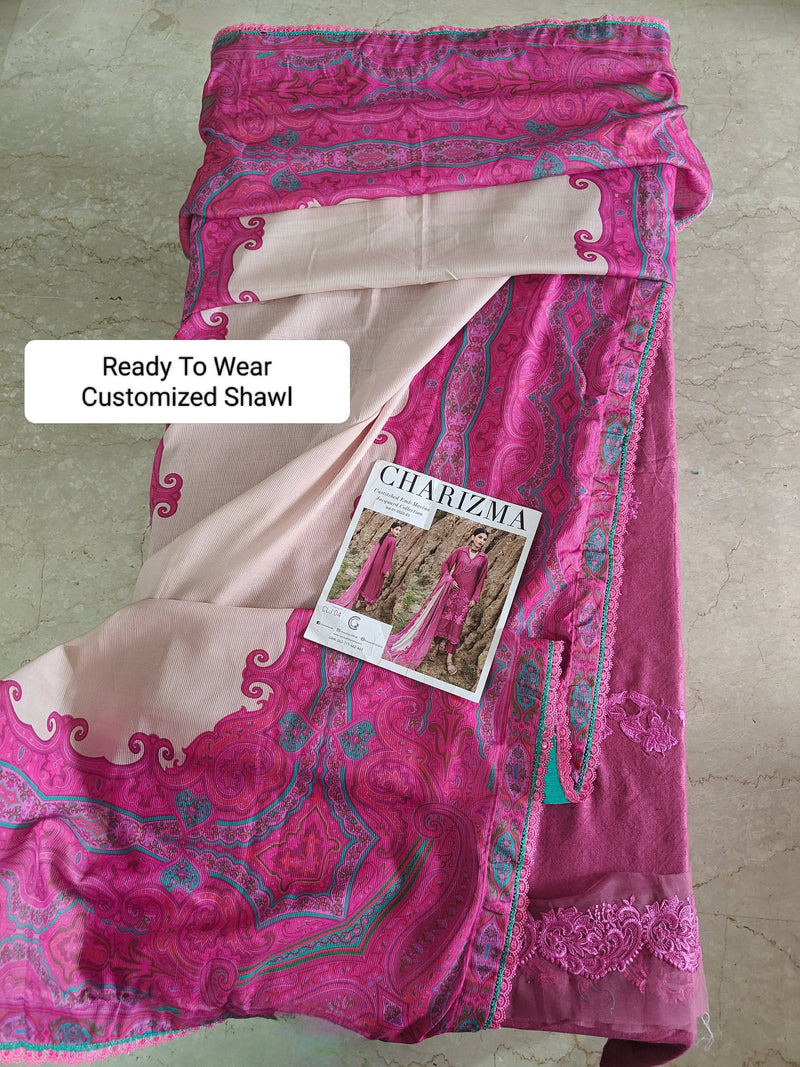 Semi Stitched/Charizma Marina/Pashmina Shawl/Pink