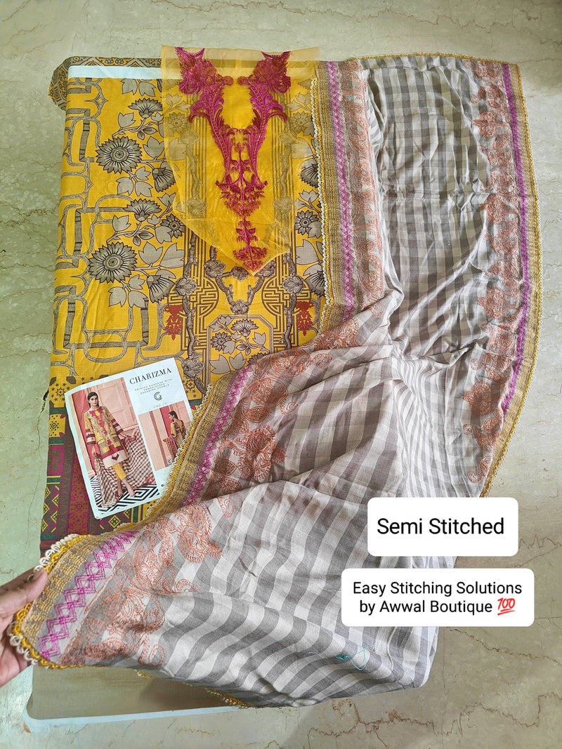 Semi Stitched/Charizma Khaddar/Embroideried Pashmina Shawl