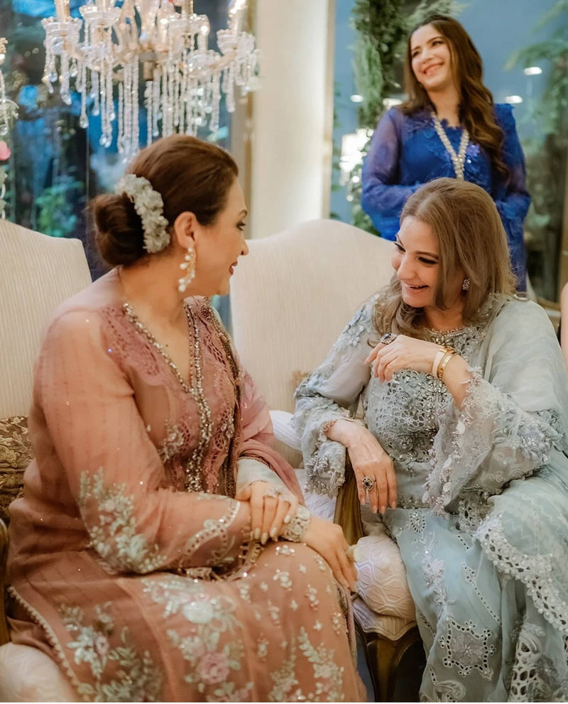 Spotted in Maria B Chiffon 25/MPC-25-108/Aqua To Sea Green