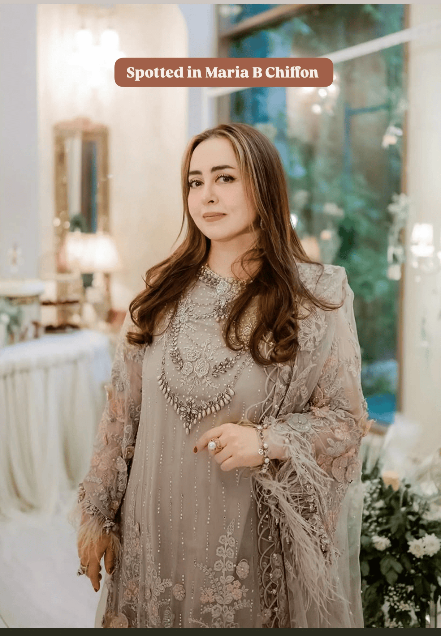 Spotted in Maria B Chiffon 25/MPC-25-107/Coffee