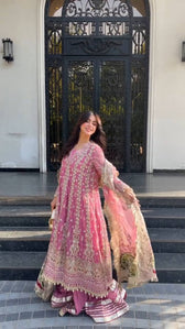 Spotted in  Afrozeh Dastangoi Formals 26/Riwayat/Rose Pink